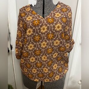 Women’s See U Soon Patterned Dolman Sleeve Blouse NWT size Small